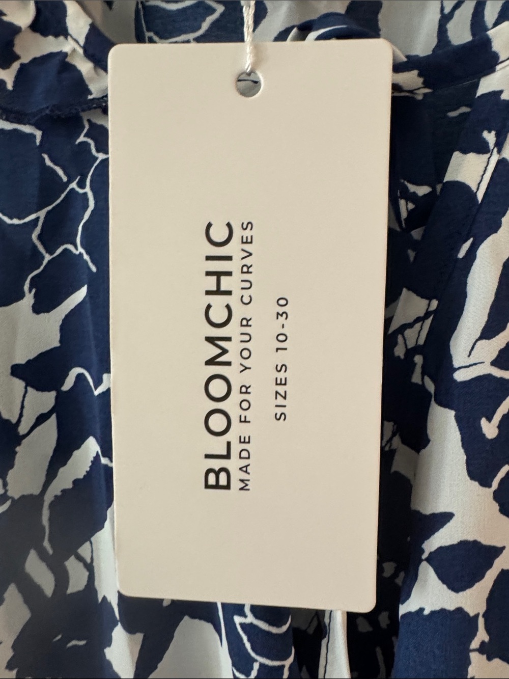 BloomChic Navy and White Floral Ruffle Midi Dress - Picture 3 of 3